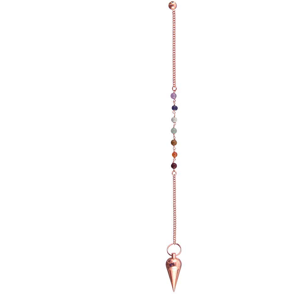 Chakra Copper Pendulum #4 with Sphere Bob for Divination, Scrying, Dowsing & Fortune Telling