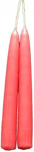 7" Mauve Pink Taper Candle 3/4" Diameter Pair Joined at the Wick