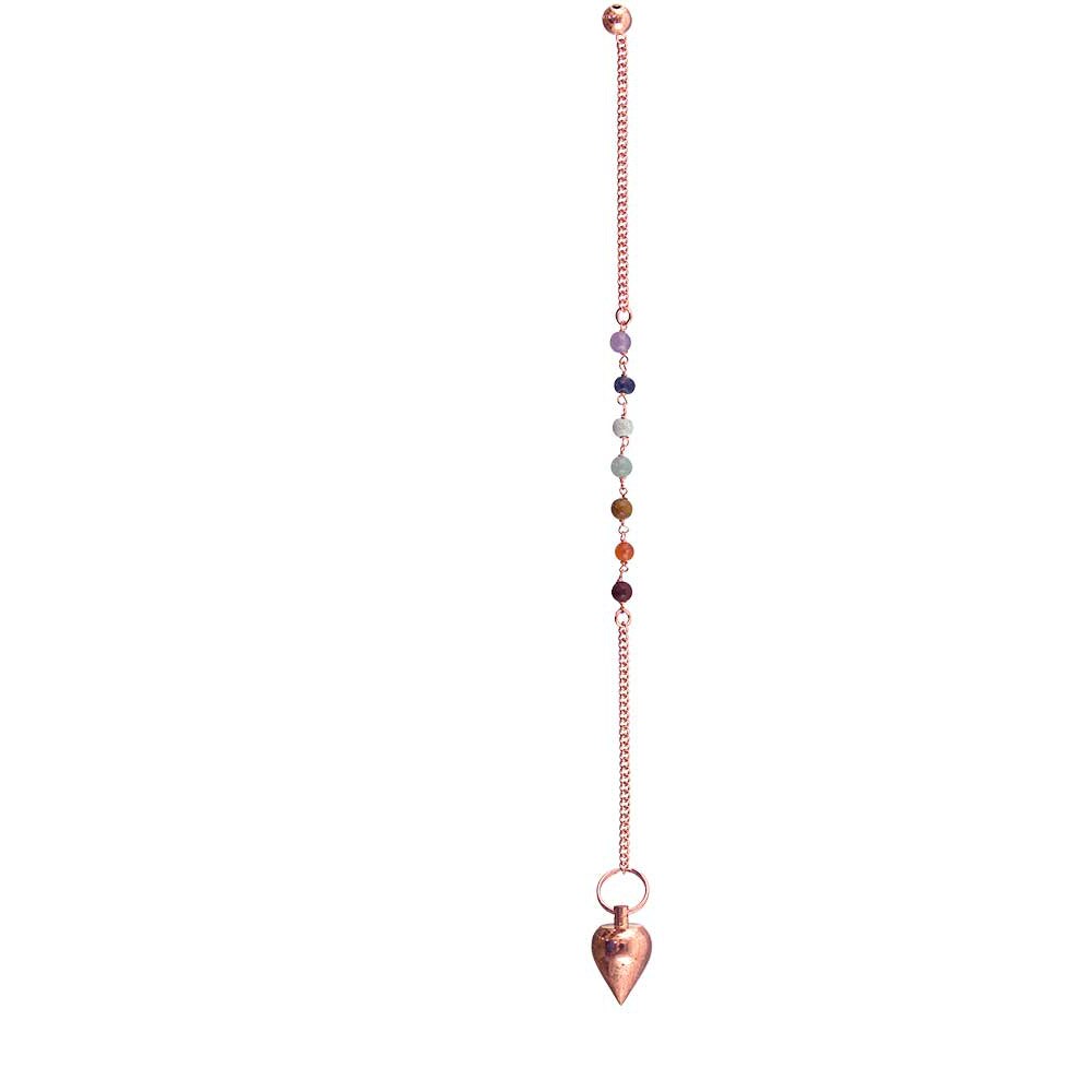 Chakra Copper Pendulum #2 with Sphere Bob for Divination, Scrying, Dowsing & Fortune Telling