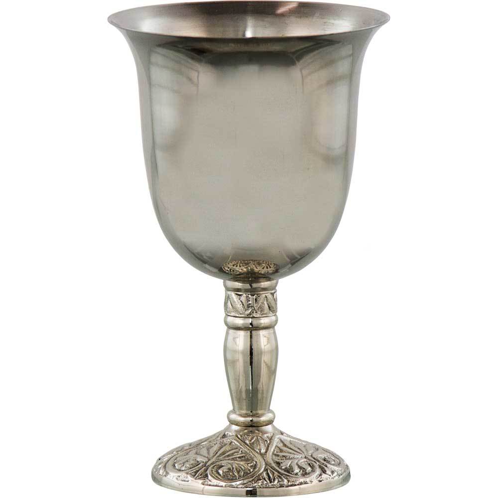 Chalice Goblet Ritual Cup Stainless Steel with Celtic Stem & Unadorned Cup