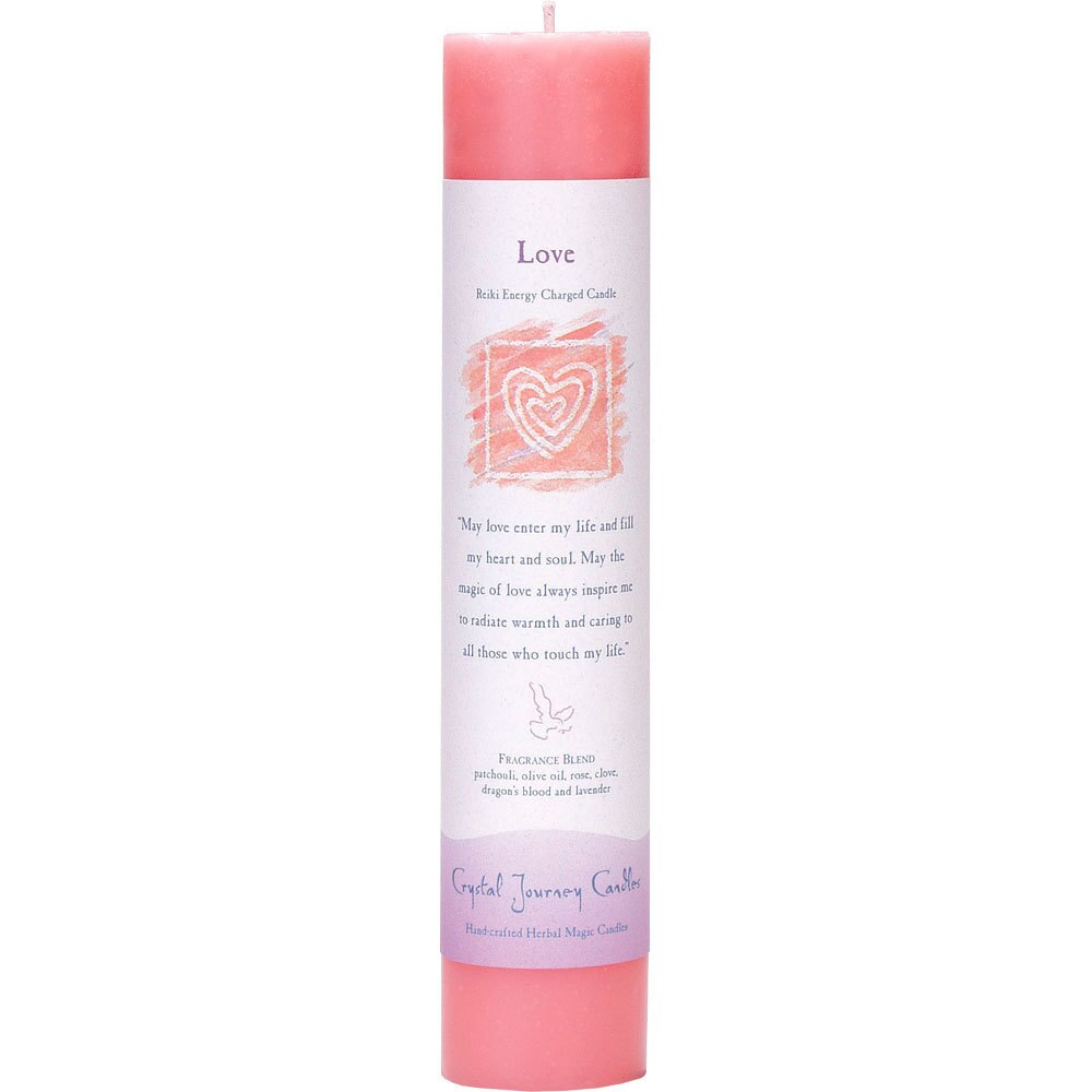 Crystal Journey Candles Love Reiki Charged Pillar Candle