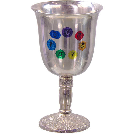 7 Chakra Chalice Goblet Ritual Cup Stainless Steel Celtic Stem