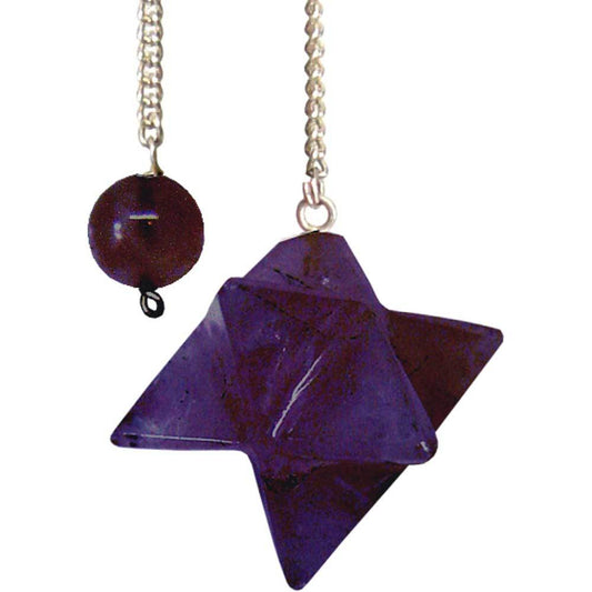 Amethyst Merkaba Pendulum with Sphere Bob for Divination, Scrying, Dowsing & Fortune Telling