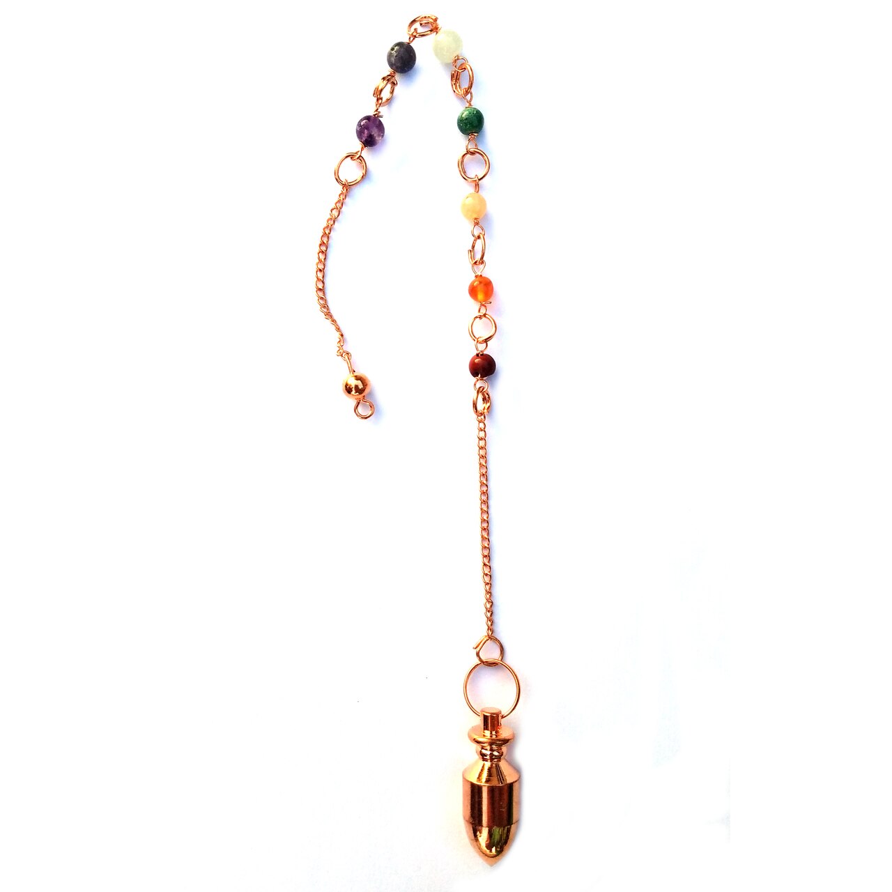 Chakra Copper Pendulum #7 with Sphere Bob for Divination, Scrying, Dowsing & Fortune Telling