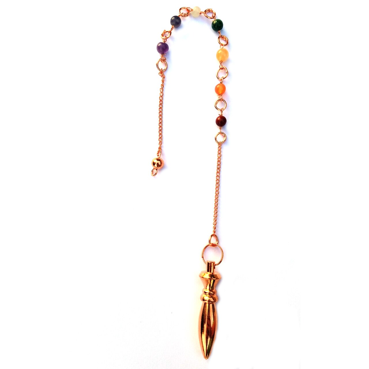 Chakra Copper Pendulum #5 with Sphere Bob for Divination, Scrying, Dowsing & Fortune Telling
