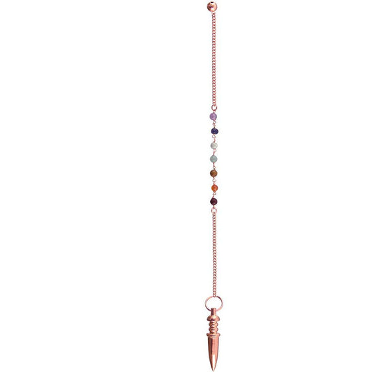 Chakra Copper Pendulum #6 with Sphere Bob for Divination, Scrying, Dowsing & Fortune Telling