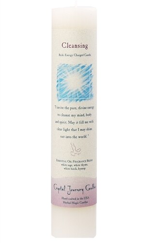 Crystal Journey Candles Cleansing Reiki Charged Pillar Candle