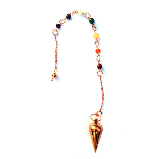 Chakra Copper Pendulum #4 with Sphere Bob for Divination, Scrying, Dowsing & Fortune Telling
