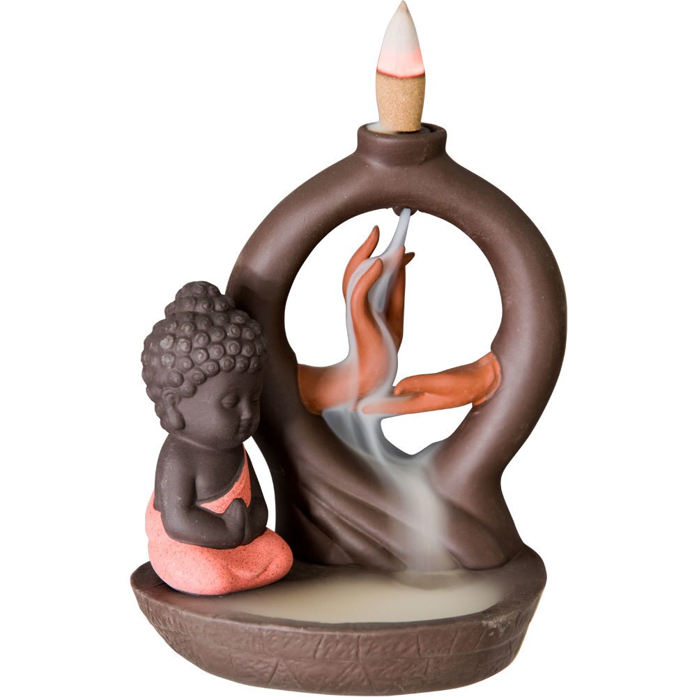 Buddha with Mudra Hands Ceramic Backflow Incense Burner