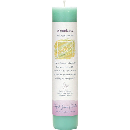 Crystal Journey Candles - Abundance Reiki Charged Pillar Candle