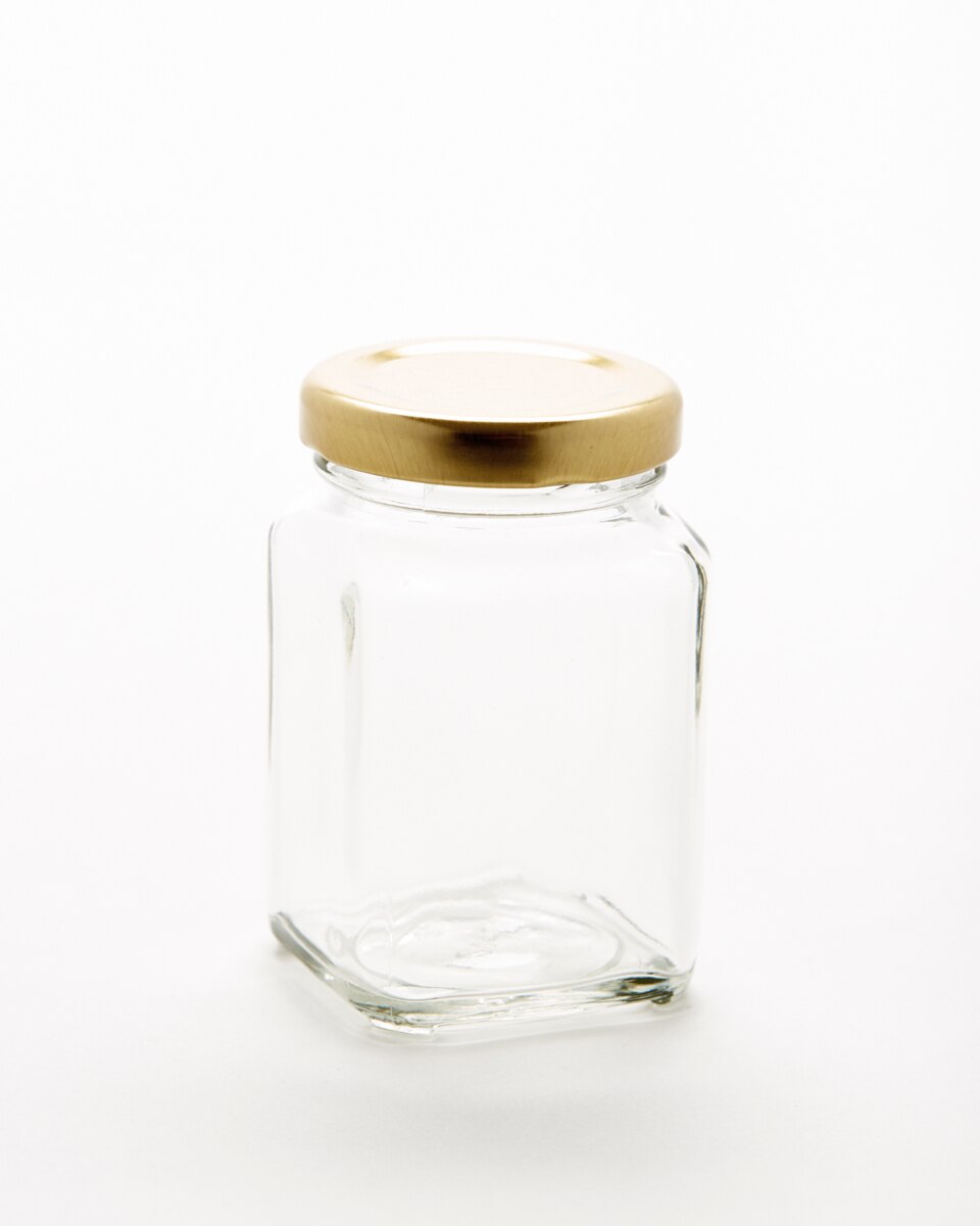 4 oz Glass Jar with Gold Twist Off Lid