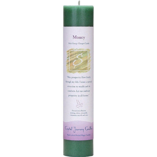 Crystal Journey Candles Money Reiki Charged Pillar Candle