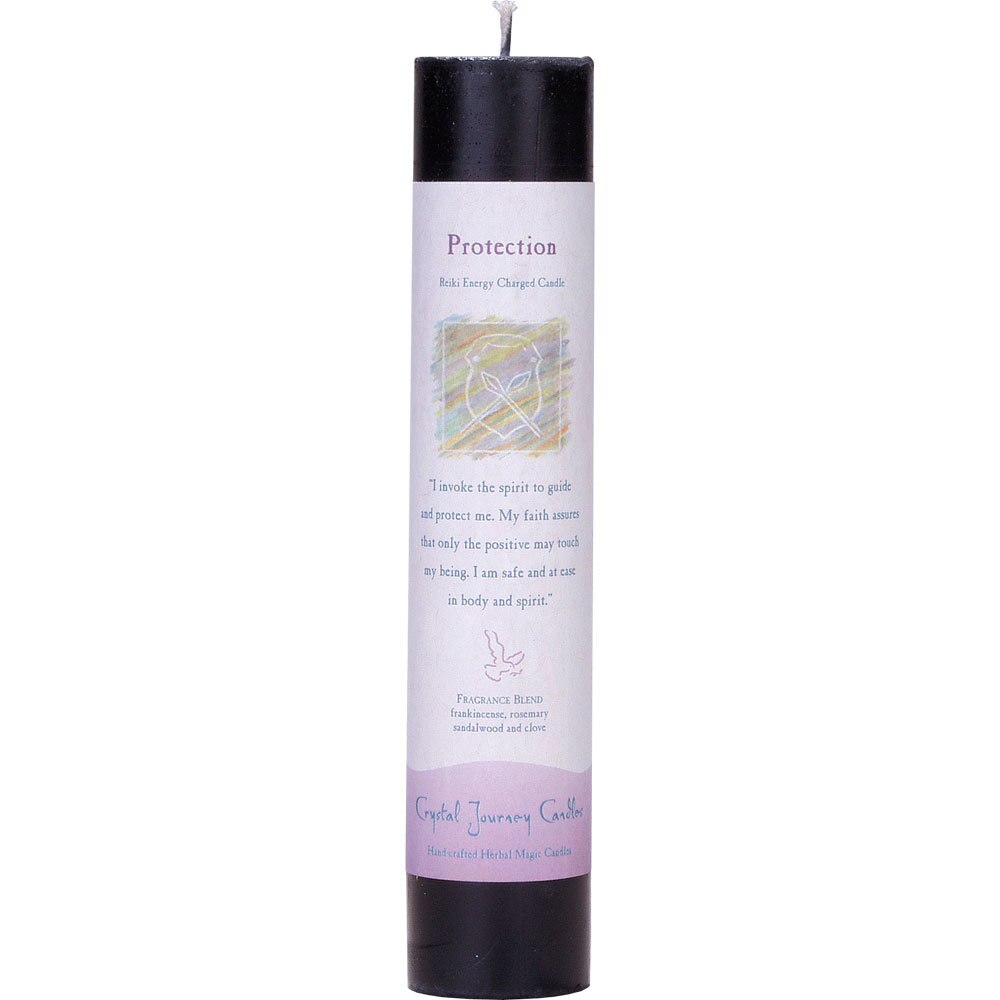 Crystal Journey Candles Protection Reiki Charged Pillar Candle